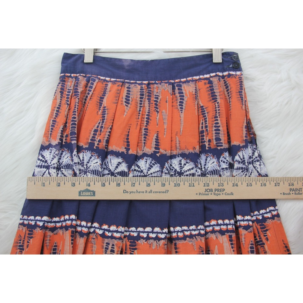 Vintage Jack Schnittman Full Midi Skirt S Blue Orange Tie Dye Boho Hippie #1006 - Picture 4 of 16